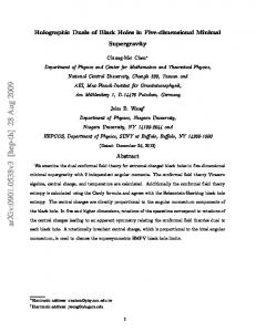 Holographic Duals of Black Holes in Five-dimensional Minimal ...