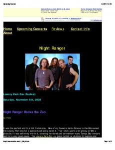 Home Upcoming Concerts Reviews Contact Info ... - Joel Hoekstra