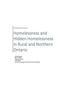 Homelessness and Hidden Homelessness in Rural