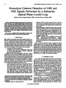 Homodyne Coherent Detection of ASK and PSK Signals ... - IEEE Xplore