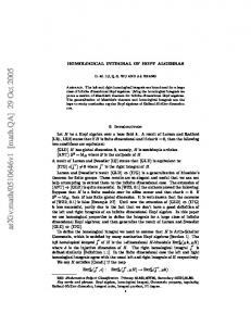 HOMOLOGICAL INTEGRAL OF HOPF ALGEBRAS