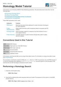 Homology Model Tutorial