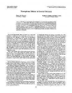 Homophone Effects in Lexical Decision