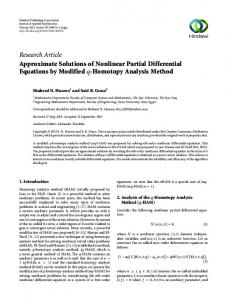 Homotopy Analysis Method - Hindawi