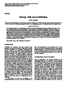 Honey, milk and antibiotics - CiteSeerX