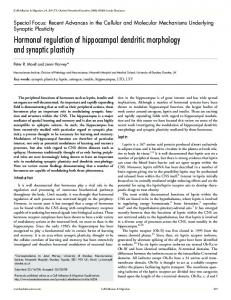 Hormonal regulation of hippocampal dendritic morphology and ...