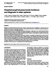 Hospital-acquired pneumonia incidence and ... - Semantic Scholar