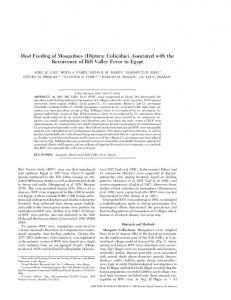Host Feeding of Mosquitoes (Diptera: Culicidae) Associated with the ...