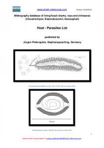 Host - Parasites List