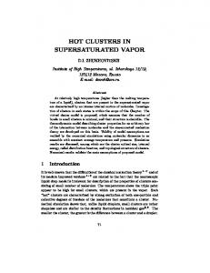 HOT CLUSTERS IN SUPERSATURATED VAPOR