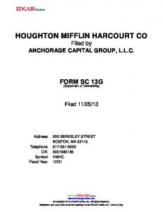 HOUGHTON MIFFLIN HARCOURT CO