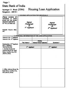 Housing Loan Application - Asset Shoppe