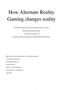 How Alternate Reality Gaming changes reality - Semantic Scholar