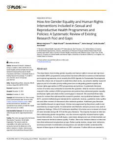 How Are Gender Equality and Human Rights ... - Semantic Scholar