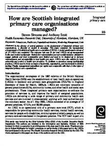 How are Scottish integrated primary care organisations ... - Core