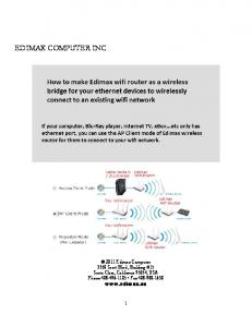 How can I configure Edimax Wireless router as a Wireless Bridge for ...