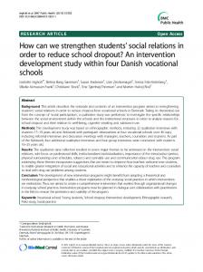 How can we strengthen students' social relations in ... - Springer Link