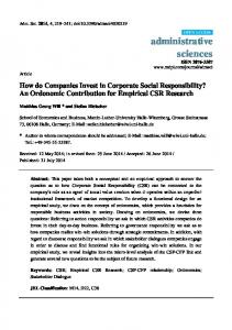 How do Companies Invest in Corporate Social Responsibility? - MDPI