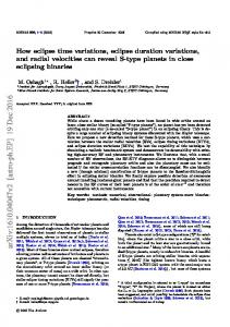 How eclipse time variations, eclipse duration variations, and radial ...