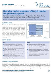 How labor market institutions affect job creation and productivity growth
