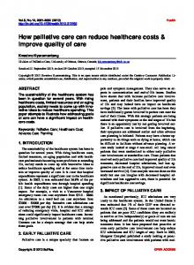 How palliative care can reduce healthcare costs & improve quality of ...