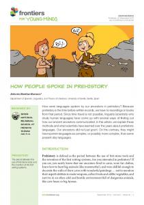 How People Spoke in Prehistory