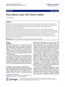 How plants cope with heavy metals