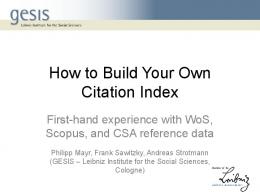 How to Build Your Own Citation Index