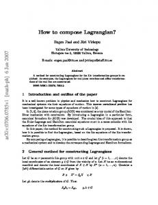 How to compose Lagrangian?