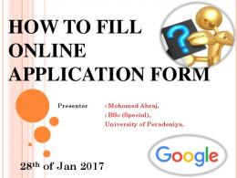 how to fill online application form