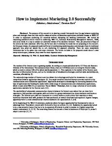 How to Implement Marketing 2.0 Successfully - arXiv.org