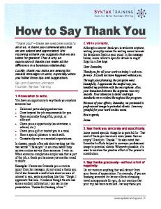 How to Say Thank You