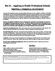 How to write a Personal Statement