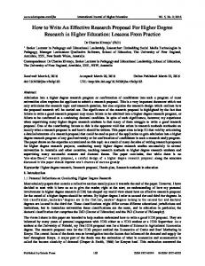 How to Write An Effective Research Proposal For Higher Degree ...