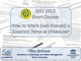 How to write (and publish) a scientific paper in hydrology