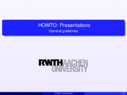 HOWTO: Presentations