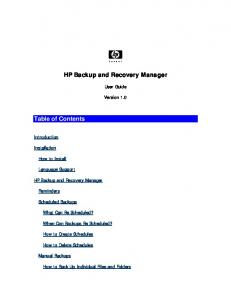 HP Backup and Recovery Manager User Guide