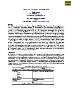 HPCS HPCchallenge Benchmark Suite