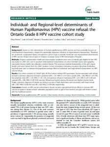 (HPV) vaccine refusal - BioMedSearch