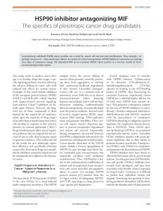 HSP90 inhibitor antagonizing MIF