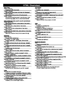 HTML Cheat Sheet