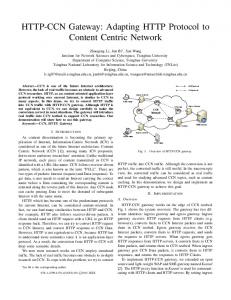 HTTP-CCN Gateway: Adapting HTTP Protocol to Content Centric ...