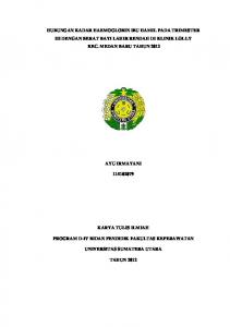 hubungan kadar haemoglobin ibu hamil pada trimester iii dengan ...