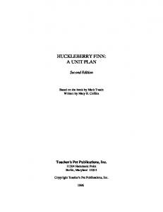 HUCKLEBERRY FINN: A UNIT PLAN - sobratoenglish11