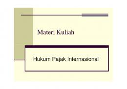 Hukum Pajak Internasional