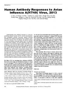 Human Antibody Responses to Avian Influenza A(H7N9) Virus, 2013