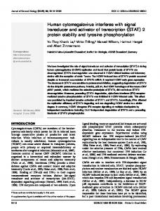 Human cytomegalovirus interferes with signal transducer ... - CiteSeerX