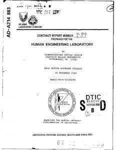 human engineering laboratory - Defense Technical Information Center