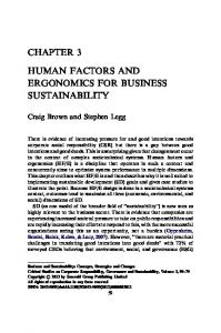 Human Factors and Ergonomics for Business Sustainability