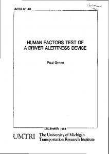 HUMAN FACTORS TEST OF